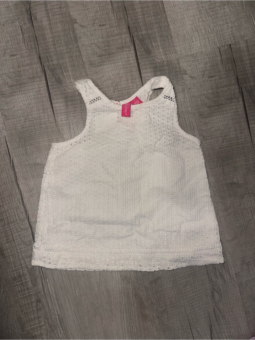 Lilly for target White Eyelet Racerback Tank Top size 3t